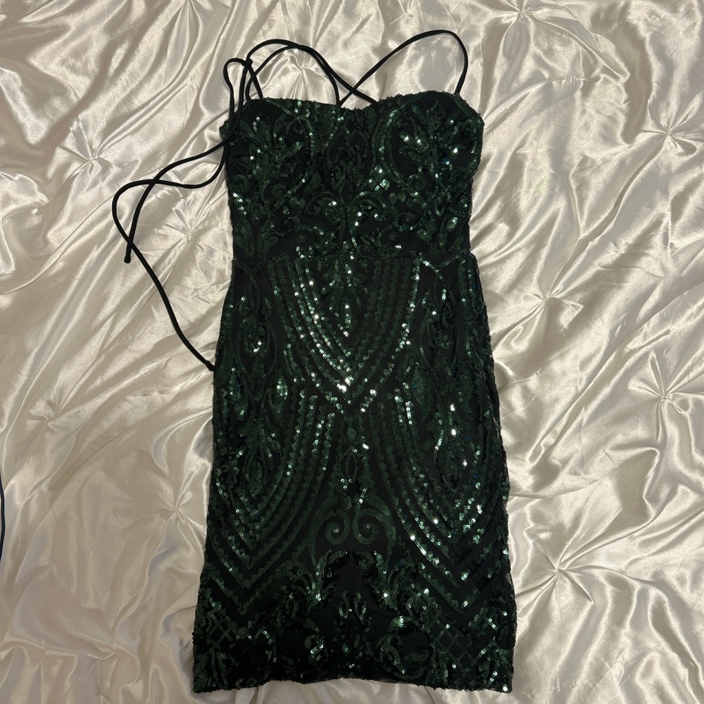 Windsor Green Sequin Mini Dress